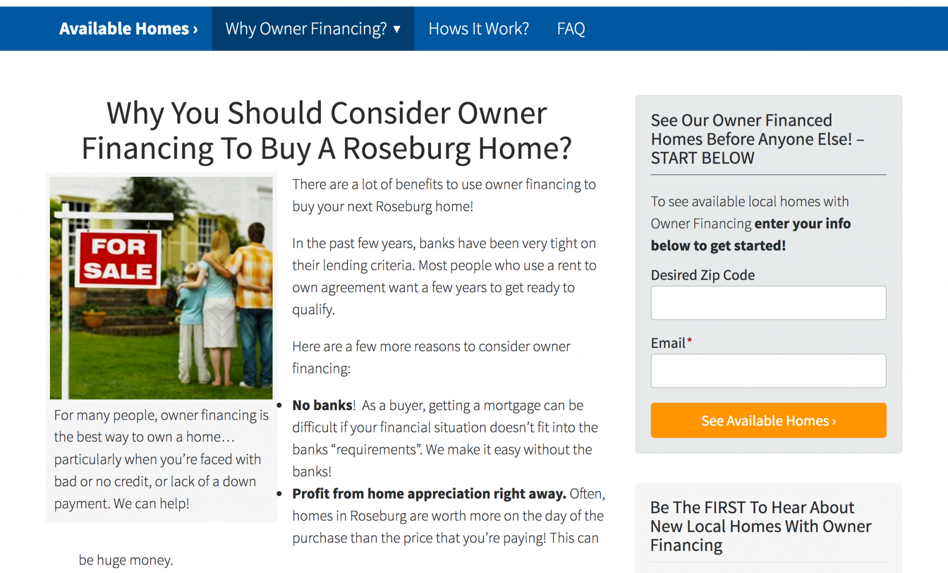 NEW Owner Finance Websites Now Live!