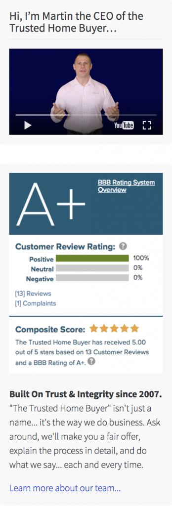 real estate investor website credibility score: badges