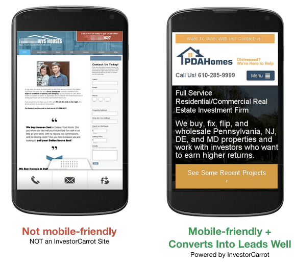 mobile websites for real estate investors