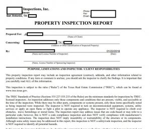 Property Inspection Report Faye Y Taylor