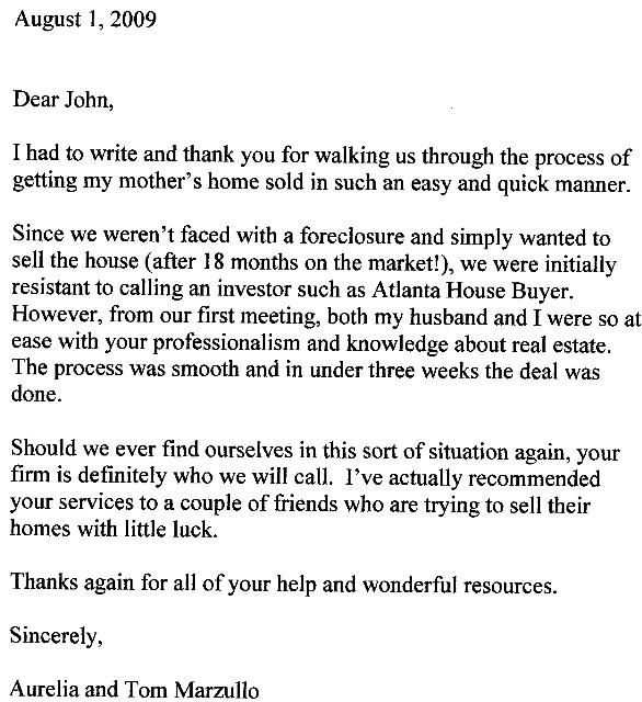 home buyer thank you letter examples